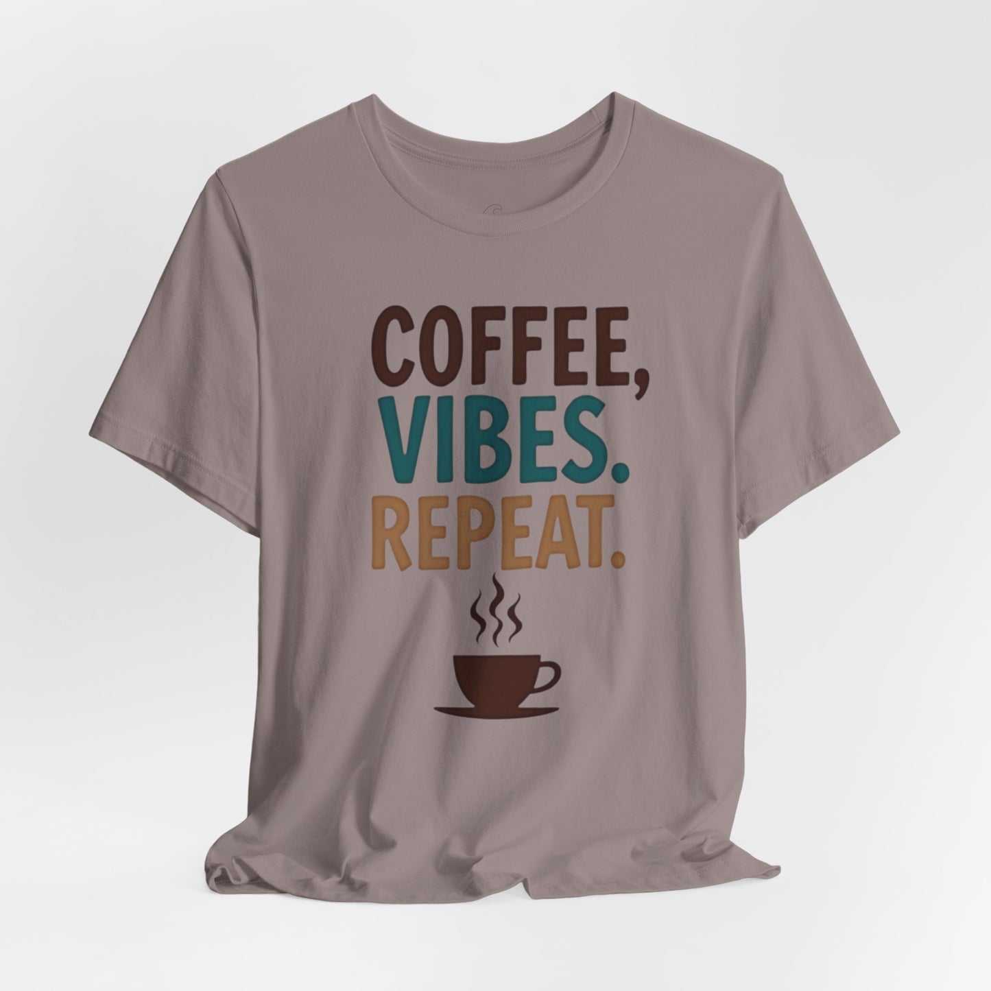 Coffee, Vibes, Repeat Unisex Short Sleeve Tee