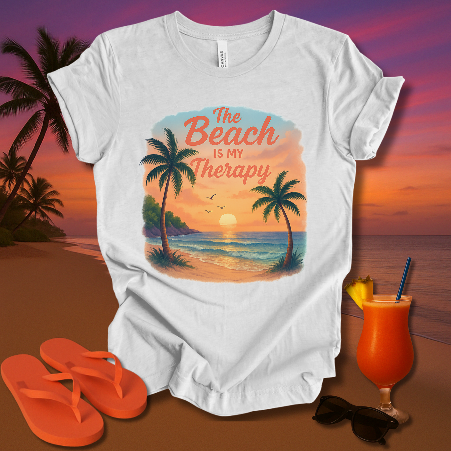 The Beach Is my Therapy Unisex Short Sleeve Tee
