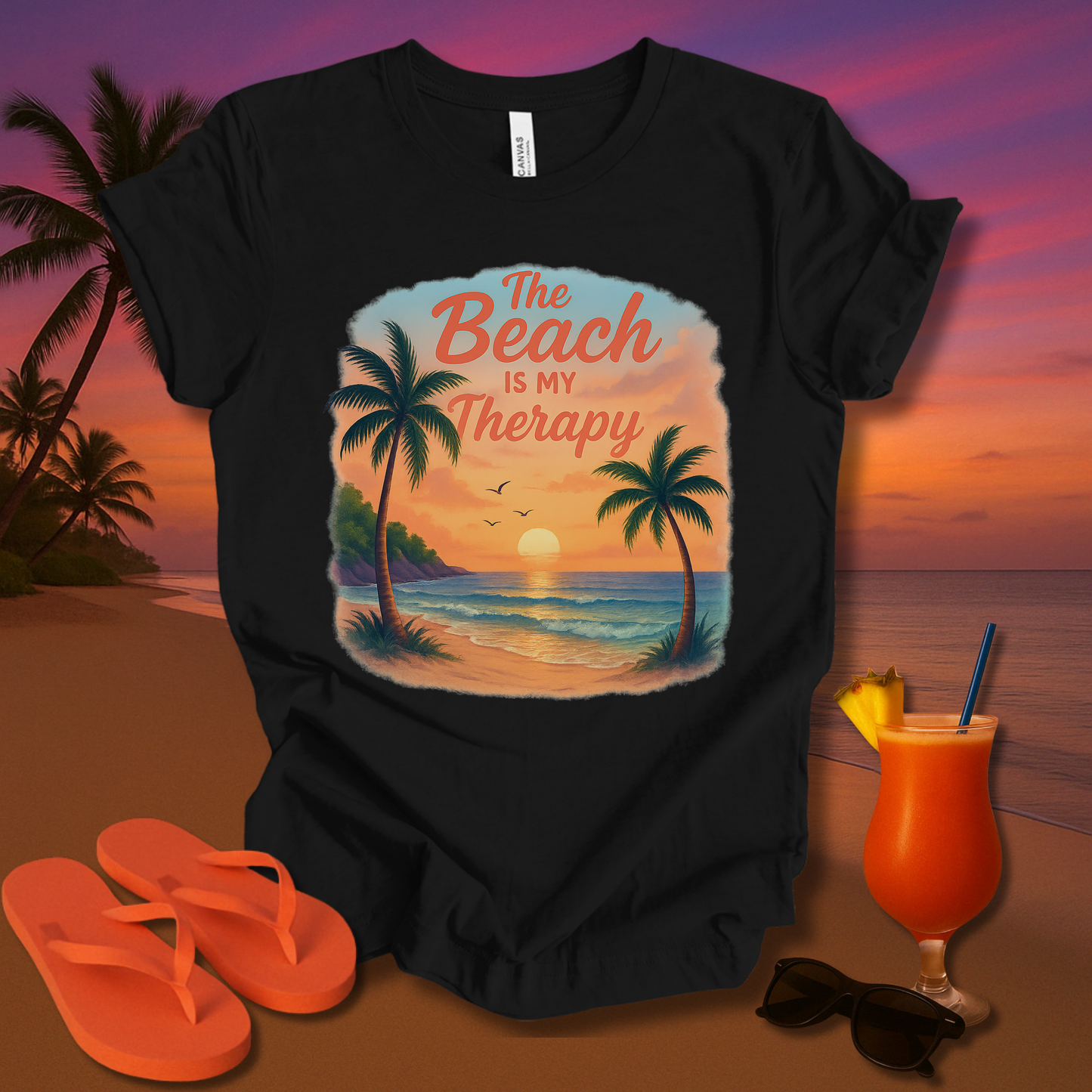 The Beach Is my Therapy Unisex Short Sleeve Tee