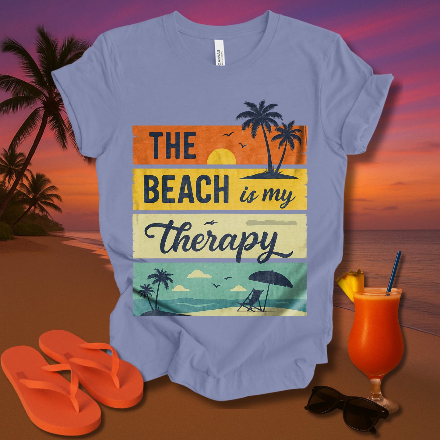 The Beach Is My Therapy 2.0 Unisex Short Sleeve Tee