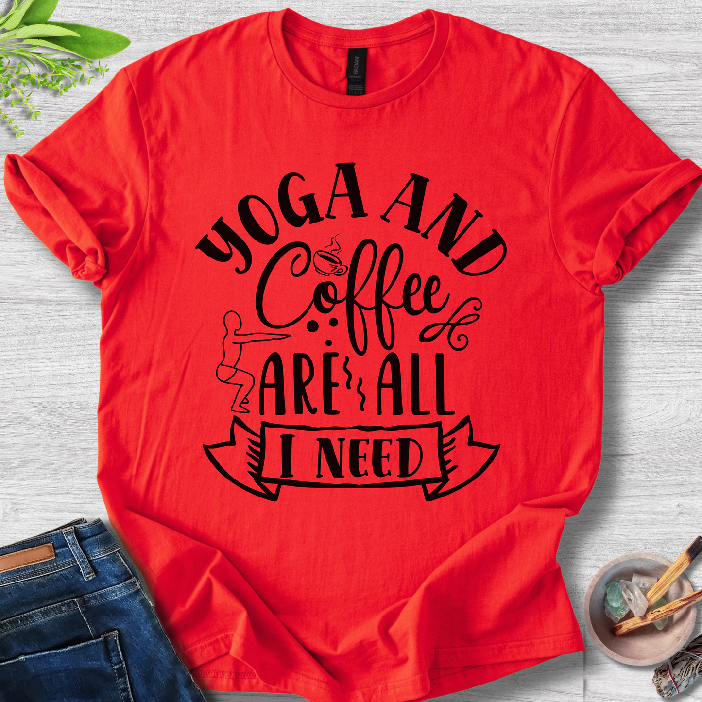 Coffee & Yoga Vibes Unisex Softstyle T-Shirt