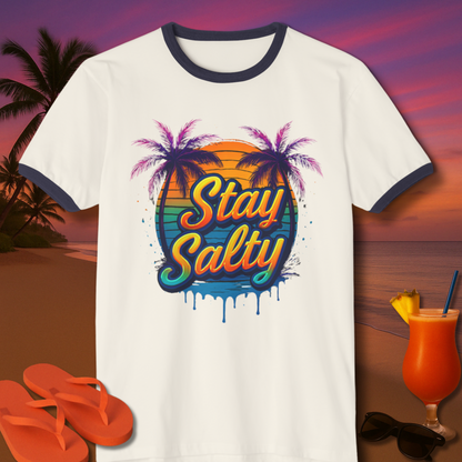 Stay Salty Cotton Ringer T-Shirt