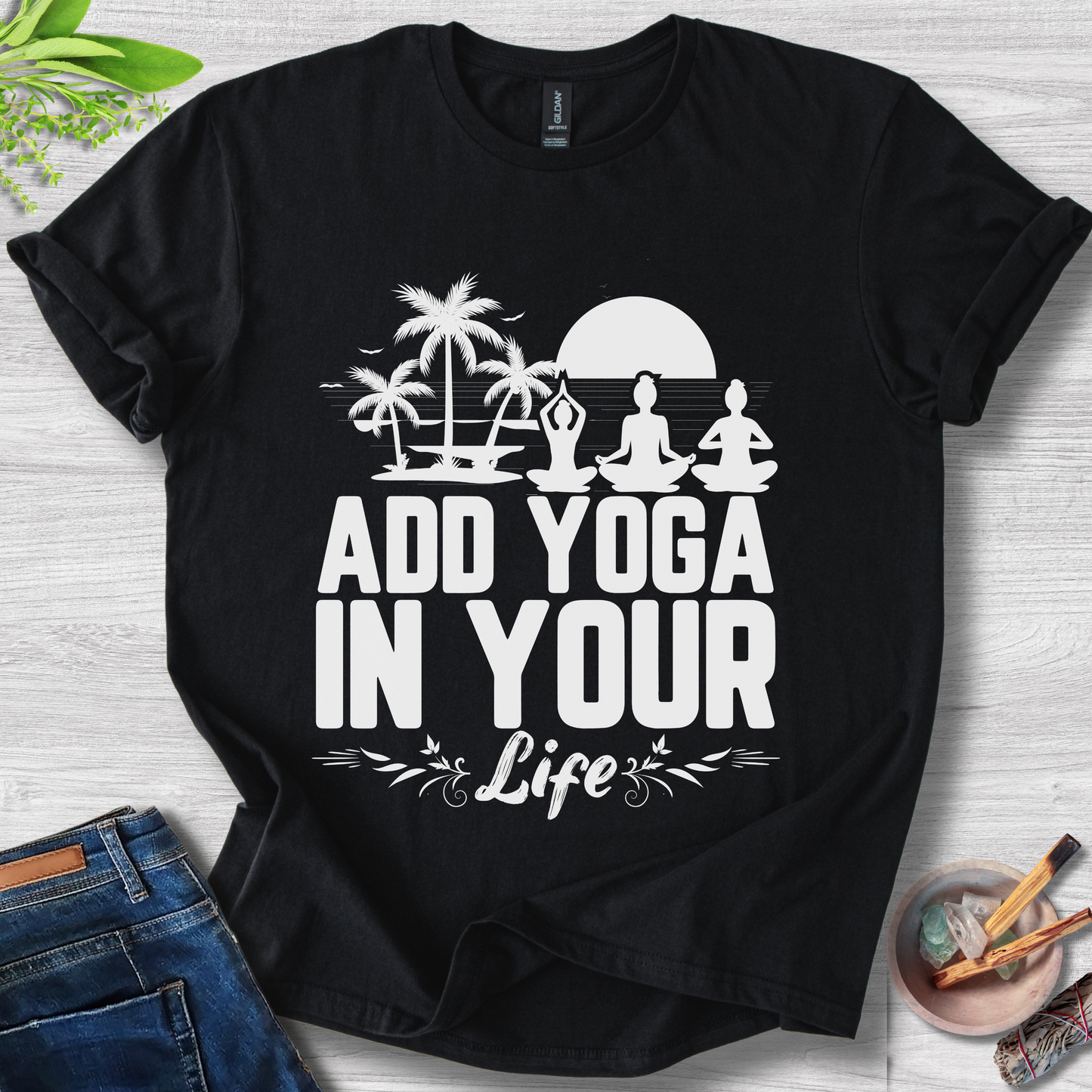 Add Yoga In Your Life Unisex Softstyle T-Shirt