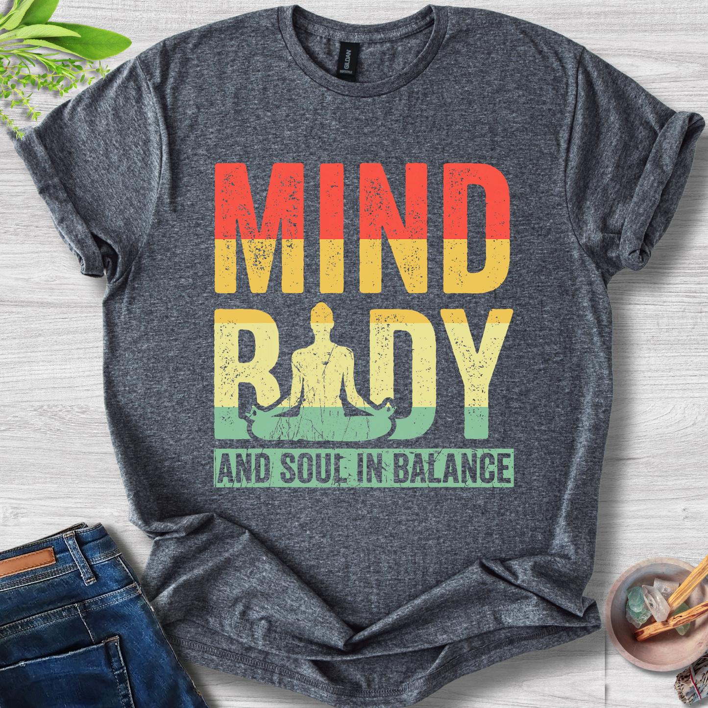 Mind, Body and Soul In Balance Unisex Softstyle T-Shirt
