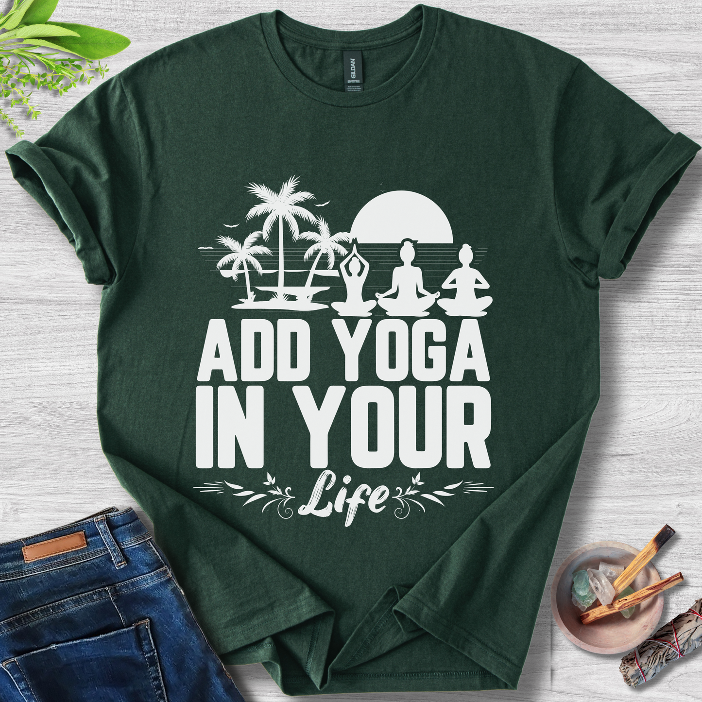 Add Yoga In Your Life Unisex Softstyle T-Shirt