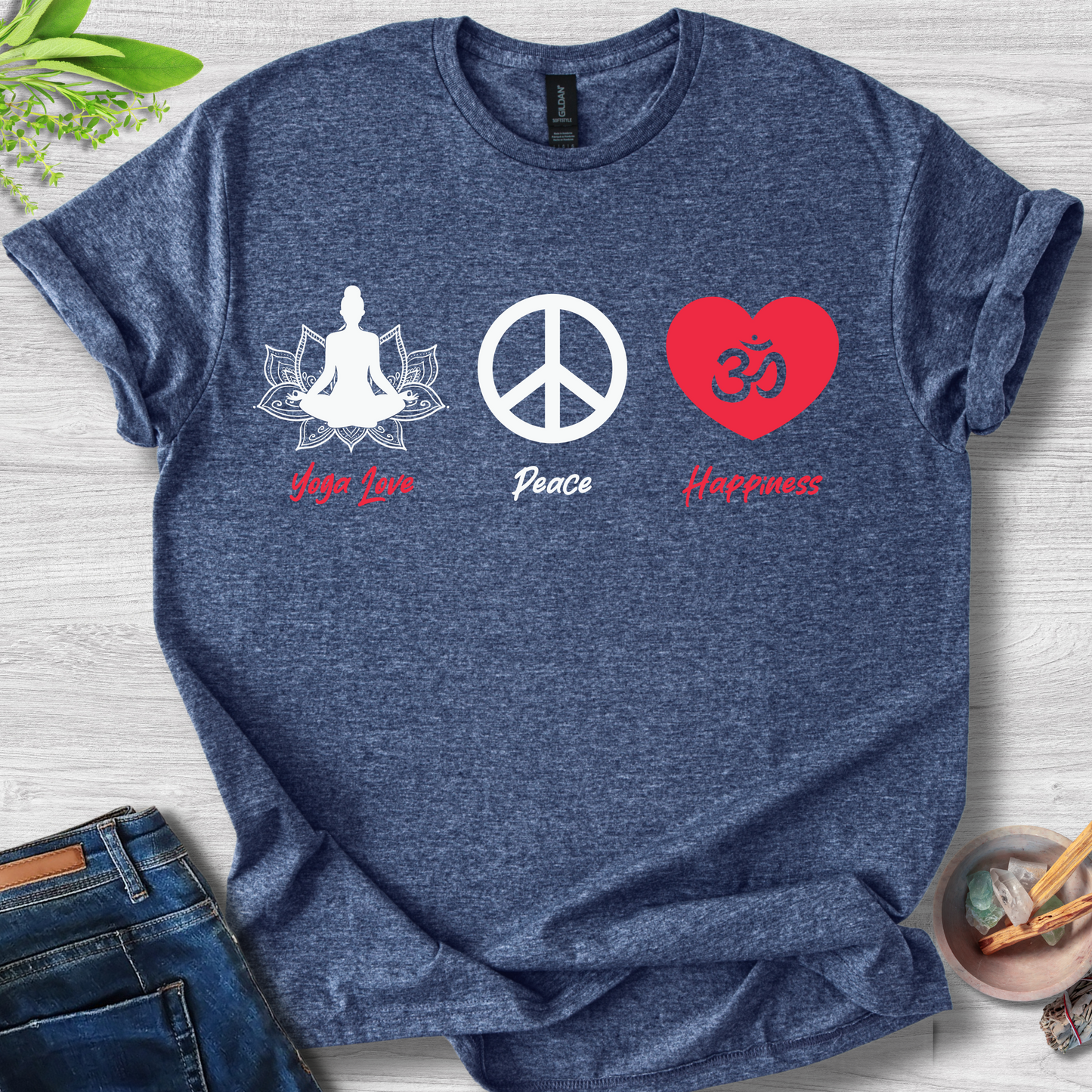Yoga · Peace · Happiness T-Shirt