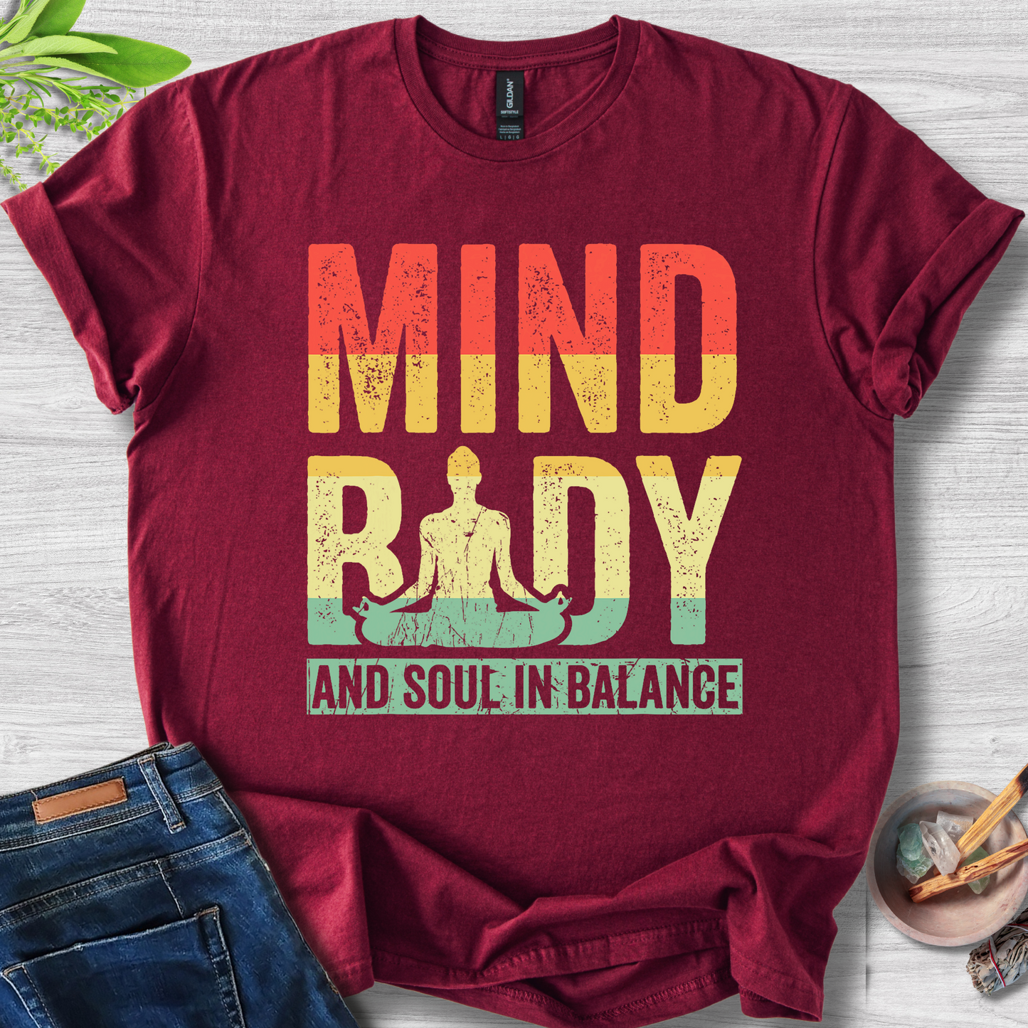 Mind, Body and Soul In Balance Unisex Softstyle T-Shirt