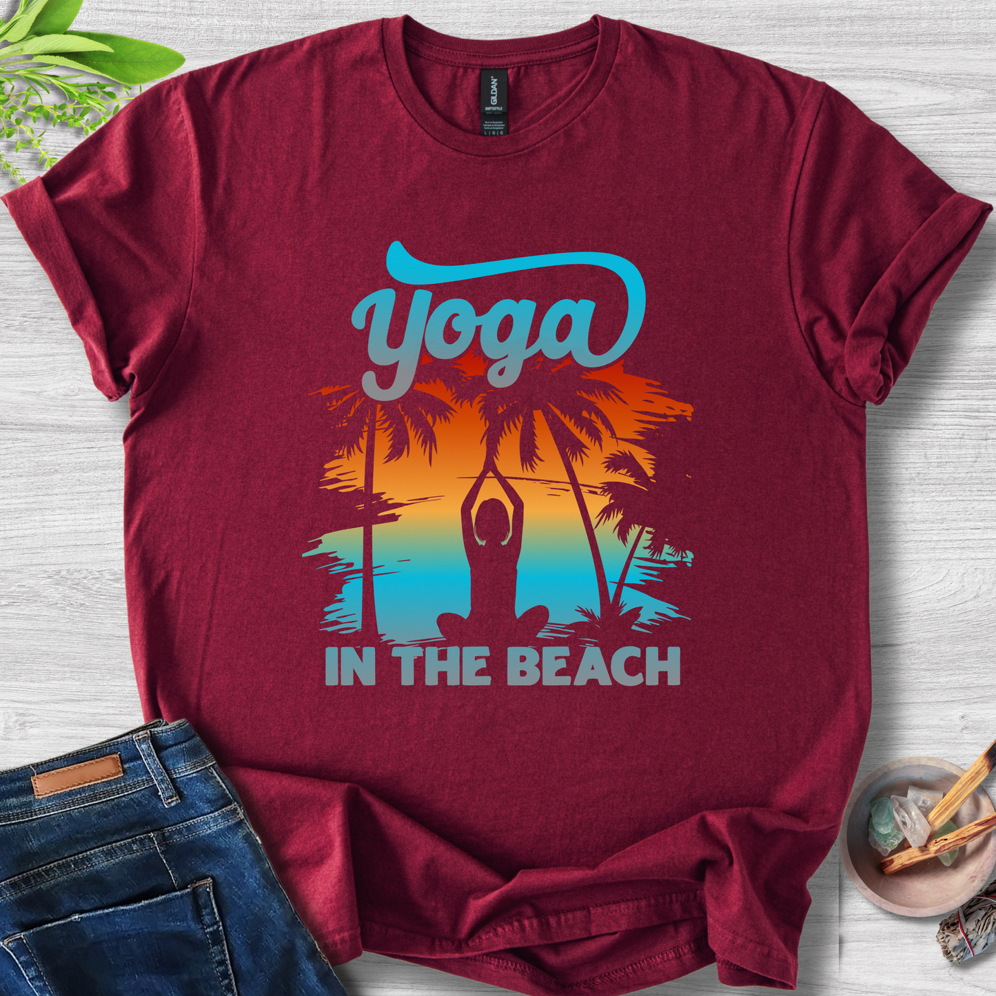 Yoga At The Beach Unisex Softstyle T-Shirt