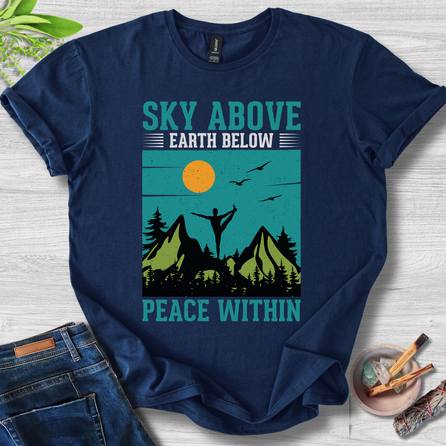 Sky Above, Earth Below, Peace Within Unisex Softstyle T-Shirt