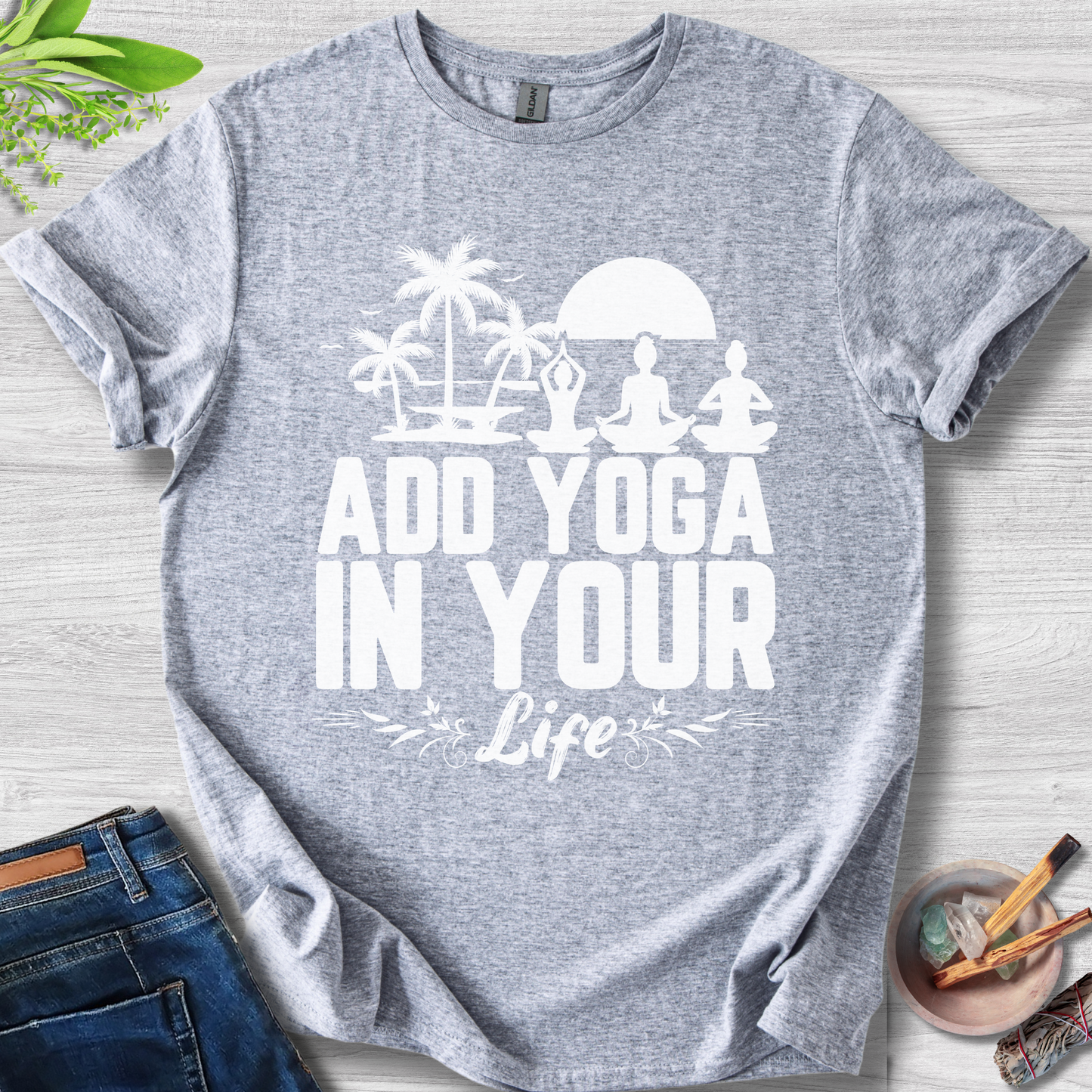 Add Yoga In Your Life Unisex Softstyle T-Shirt